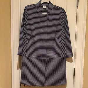 CAbi Striped Long Sleeve Dress - Black and Gray